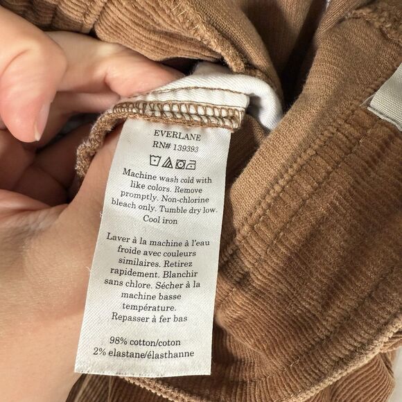 Everlane Corduroy Pants Women's 4 Brown Flat Front Pockets Cotton Blend - Picture 7 of 10